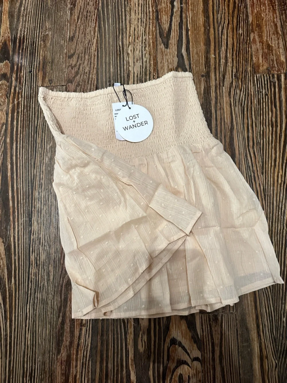 Lost + Wander Blush Tiered Dot Mini Skirt